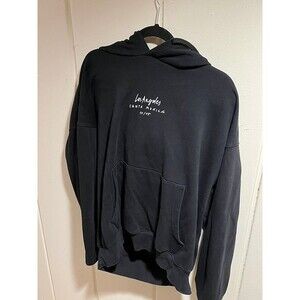 Los Angeles Apparel Men's Black and Navy Hoodie